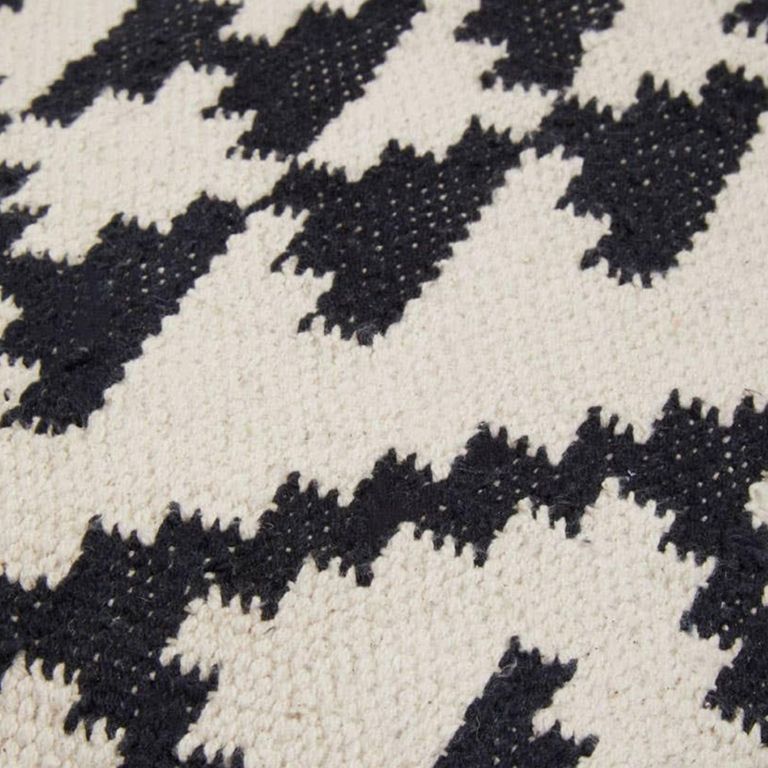 Cefena Lounge Chair - White and Black Fabric - Berber Style