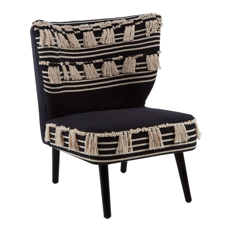 Cefena Moroccan Chair - Black Fabric