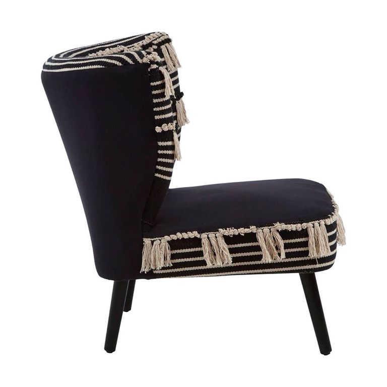 Cefena Moroccan Chair - Black Fabric