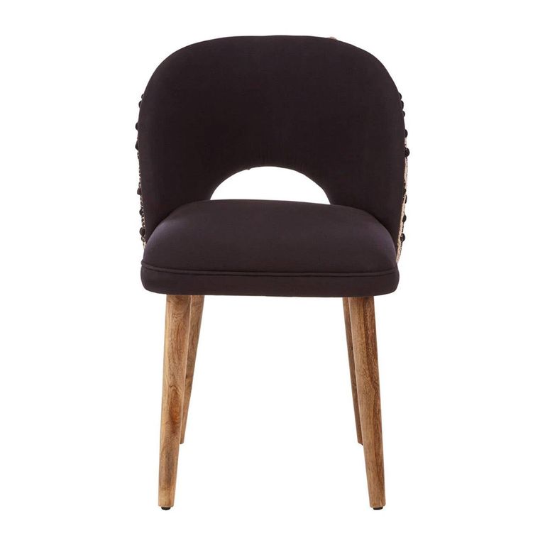 Cefena Moroccan Chair - Curved - Black Fabric