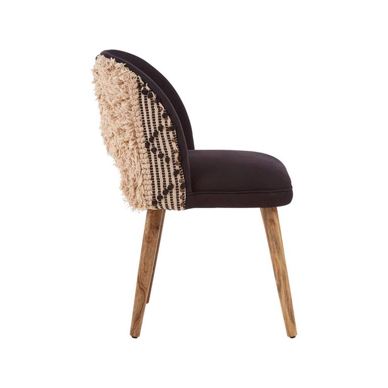 Cefena Moroccan Chair - Curved - Black Fabric