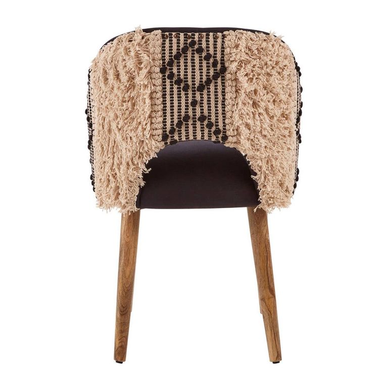Cefena Moroccan Chair - Curved - Black Fabric
