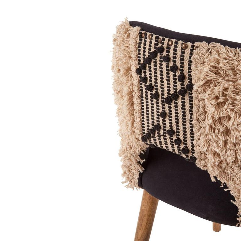 Cefena Moroccan Chair - Curved - Black Fabric