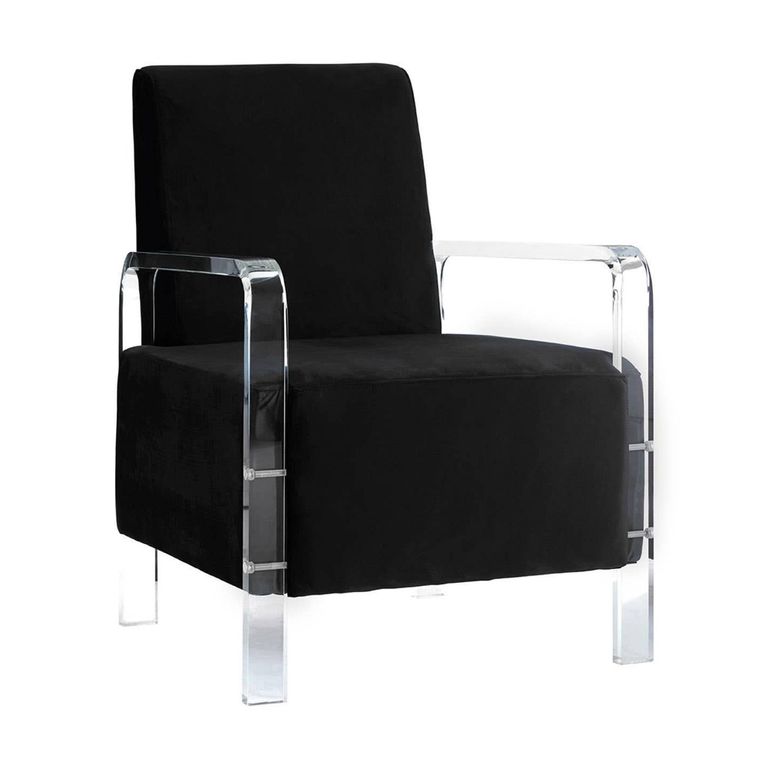 Clarence Accent Chair - Black Velvet Fabric