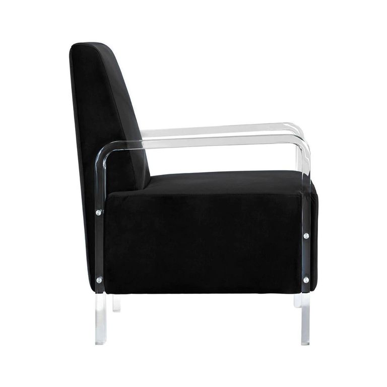 Clarence Accent Chair - Black Velvet Fabric