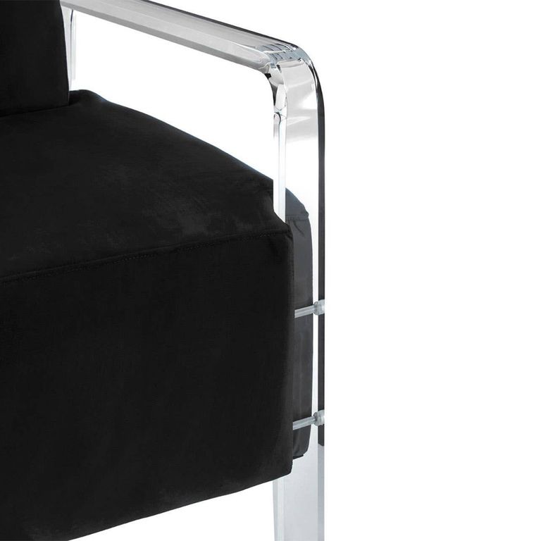 Clarence Accent Chair - Black Velvet Fabric