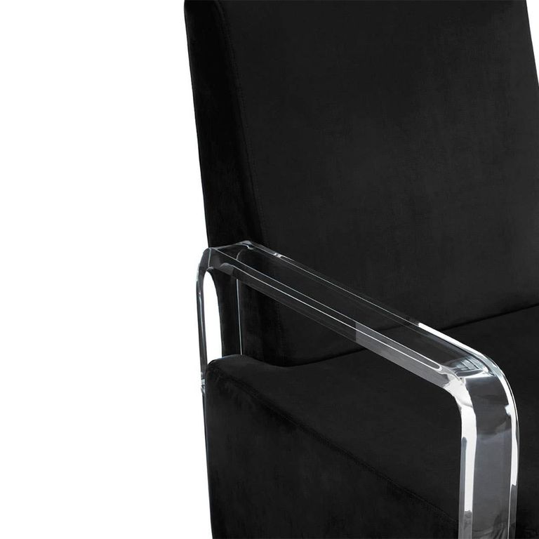 Clarence Accent Chair - Black Velvet Fabric