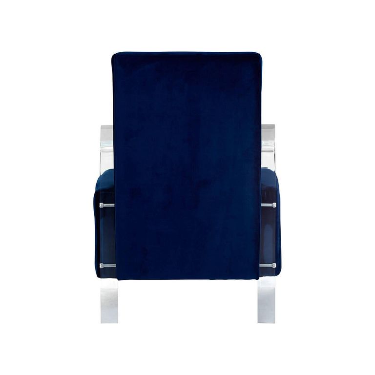 Clarence Accent Chair - Blue Velvet Fabric