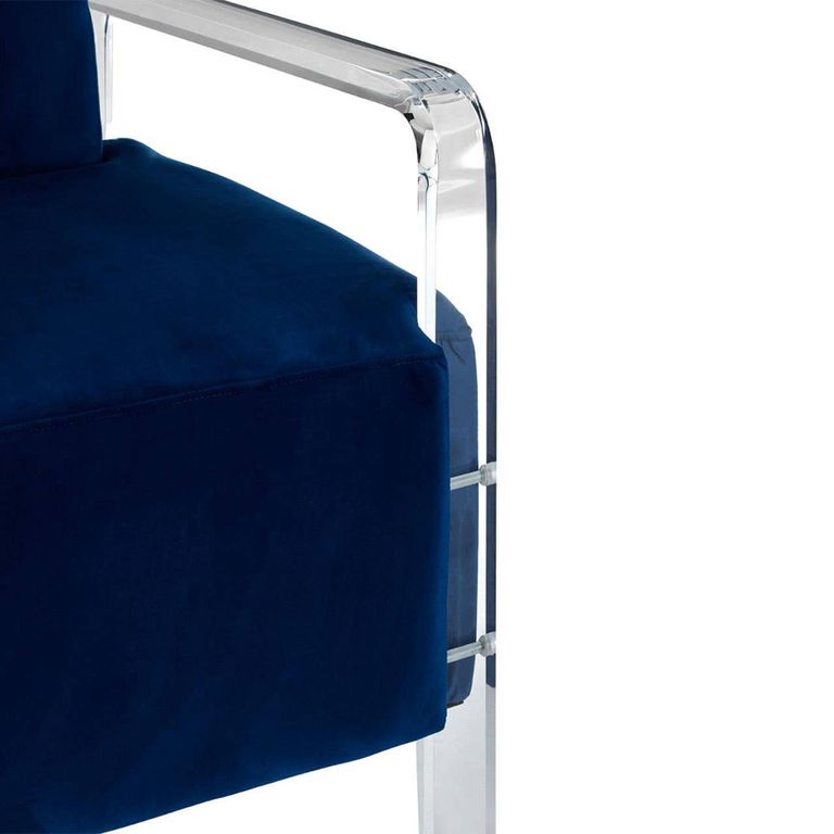 Clarence Accent Chair - Blue Velvet Fabric