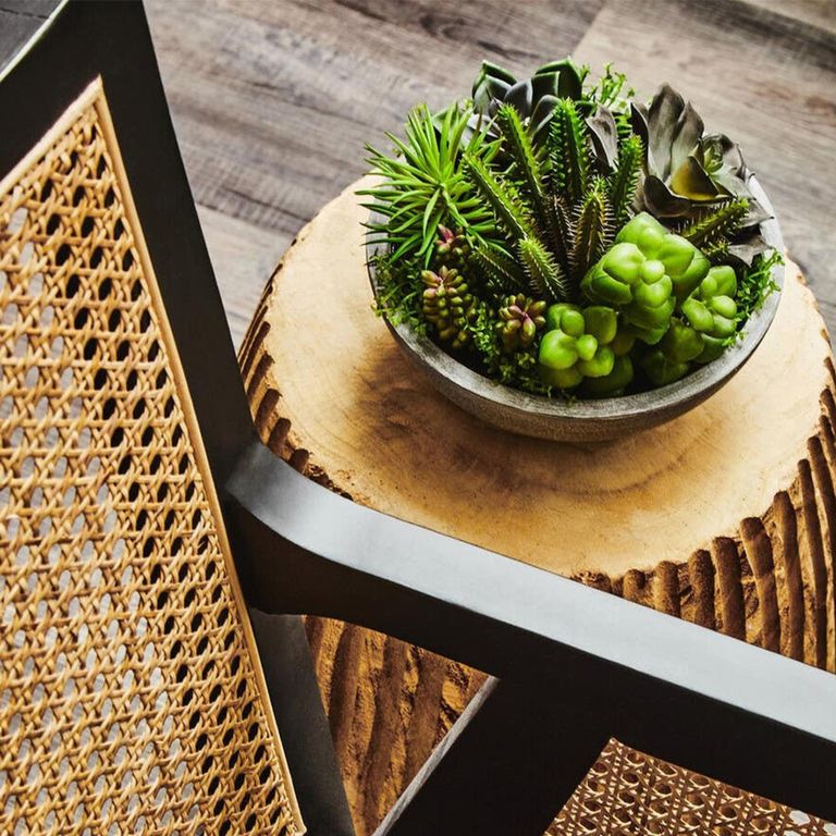 Corso Armchair - Black Wood and Rattan