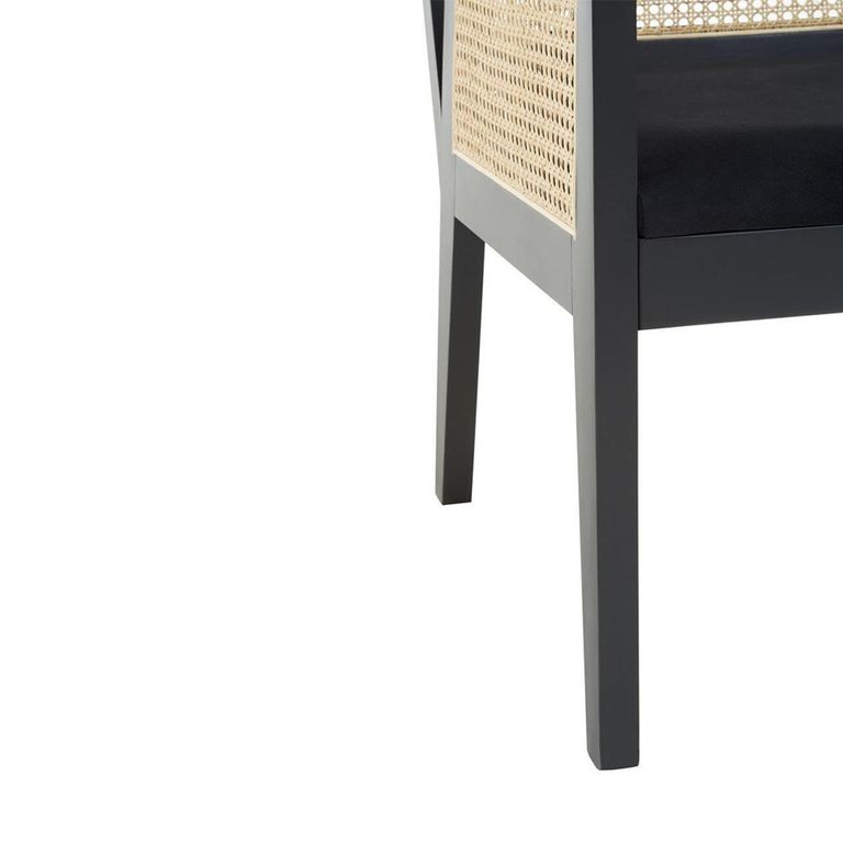 Corso Armchair - Black Wood and Rattan