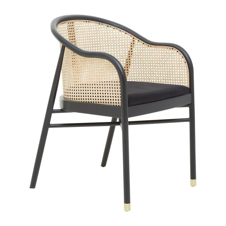 Corso Chair - Black Wood and Rattan