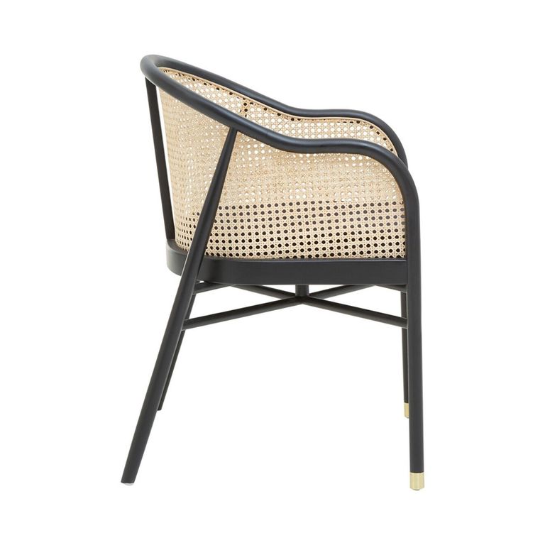 Corso Chair - Black Wood and Rattan