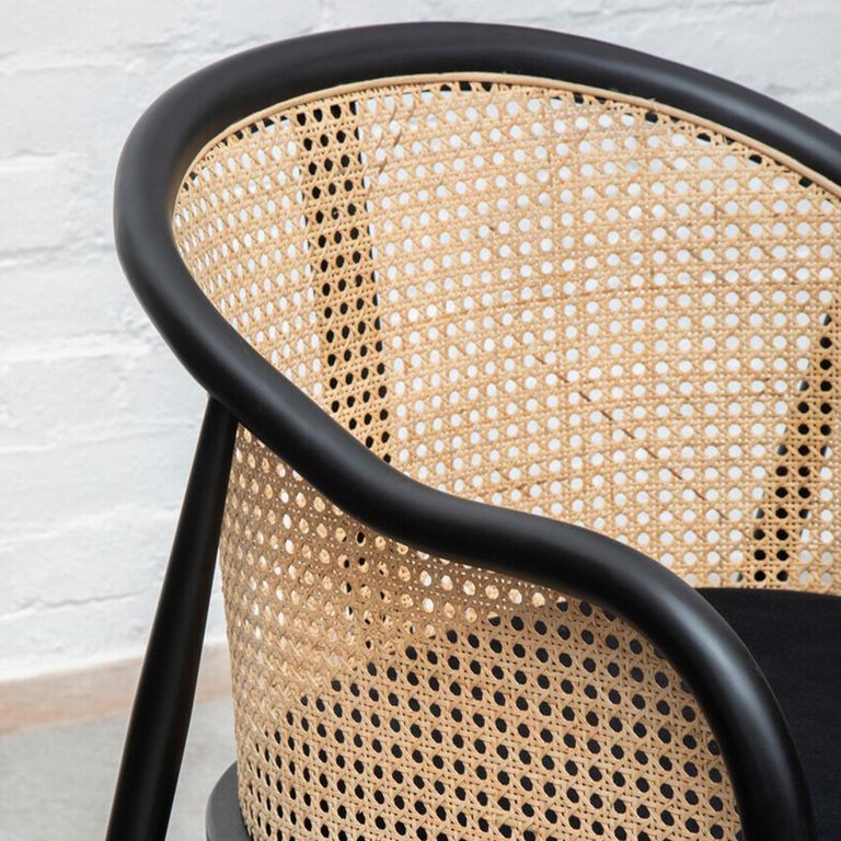 Corso Chair - Black Wood and Rattan