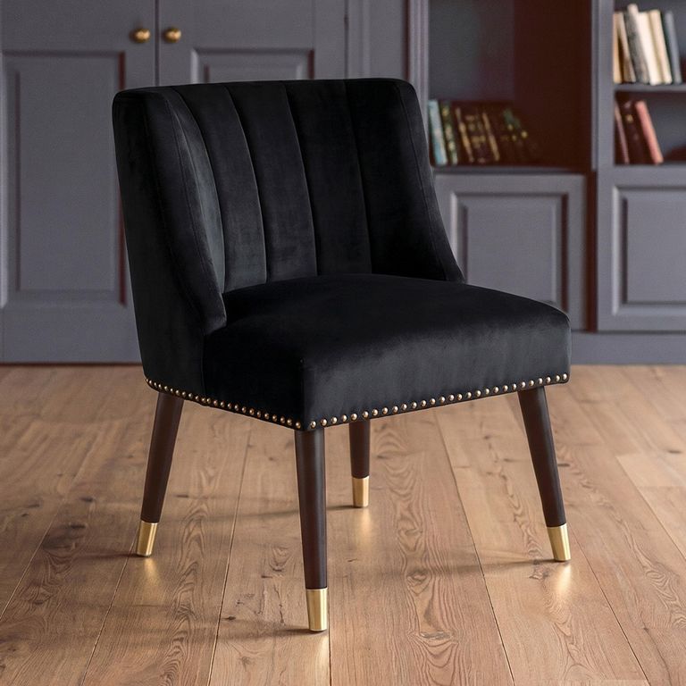 Doucet Chair - Black Velvet Fabric