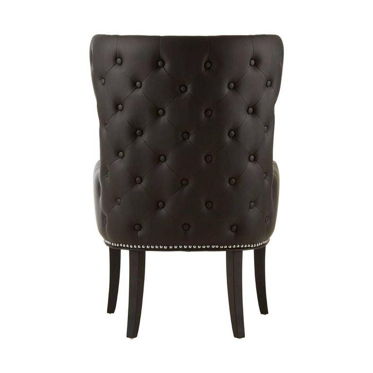 Doucet Chair - Beige Fabric with Black Faux Leather Back