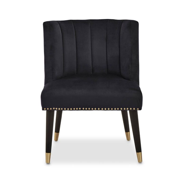 Doucet Chair - Black Velvet Fabric