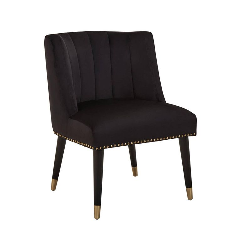Doucet Chair - Black Velvet Fabric