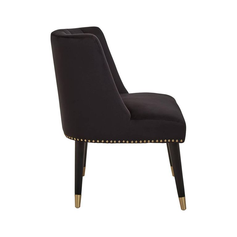 Doucet Chair - Black Velvet Fabric
