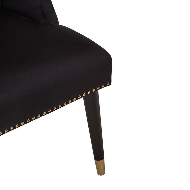 Doucet Chair - Black Velvet Fabric