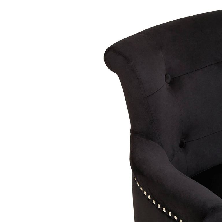 Doucet Chair - Black Velvet Fabric with Ring Back