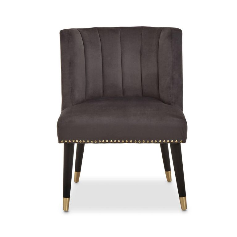 Doucet Chair - Grey Velvet Fabric