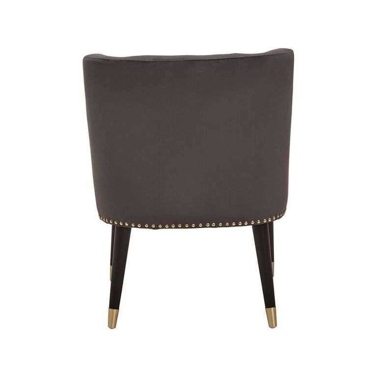Doucet Chair - Grey Velvet Fabric