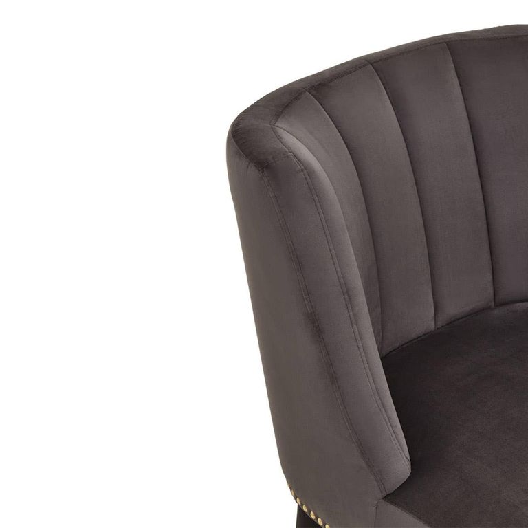 Doucet Chair - Grey Velvet Fabric