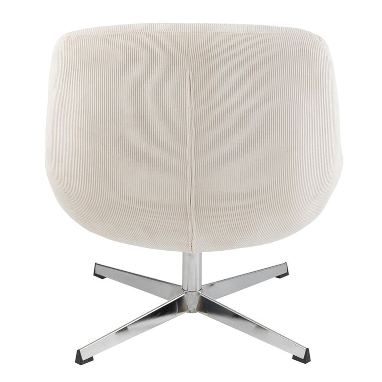 Chill Swivel Lounge Chair - Cream - Fabric and Metal