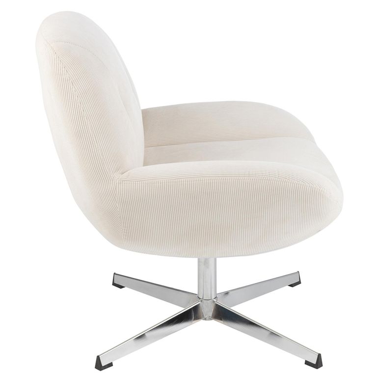 Chill Swivel Lounge Chair - Cream - Fabric and Metal