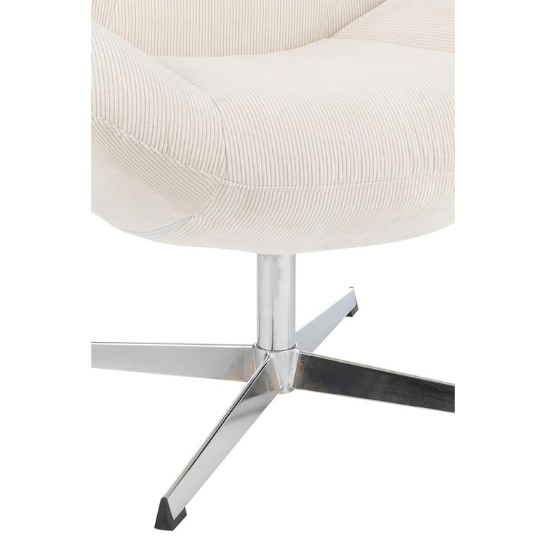 Chill Swivel Lounge Chair - Cream - Fabric and Metal