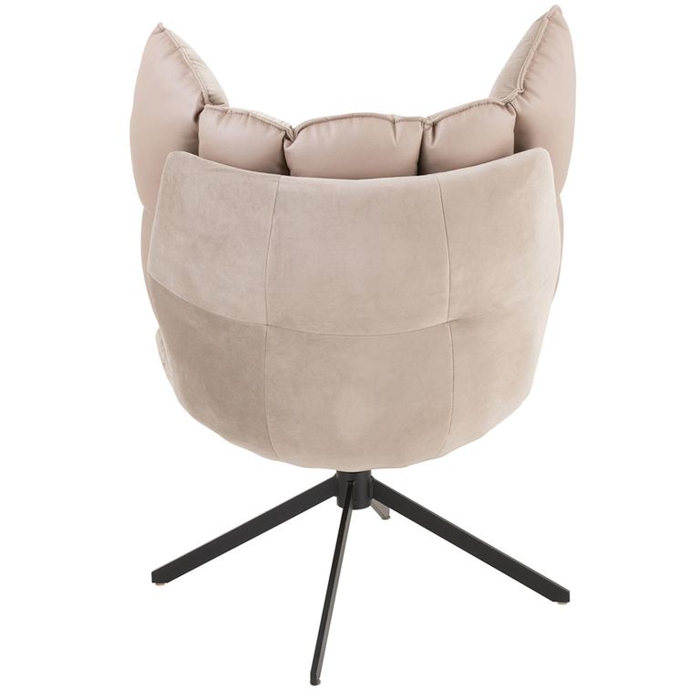 Swivel Relax Chair - Light Grey and Black - Fabric and Metal