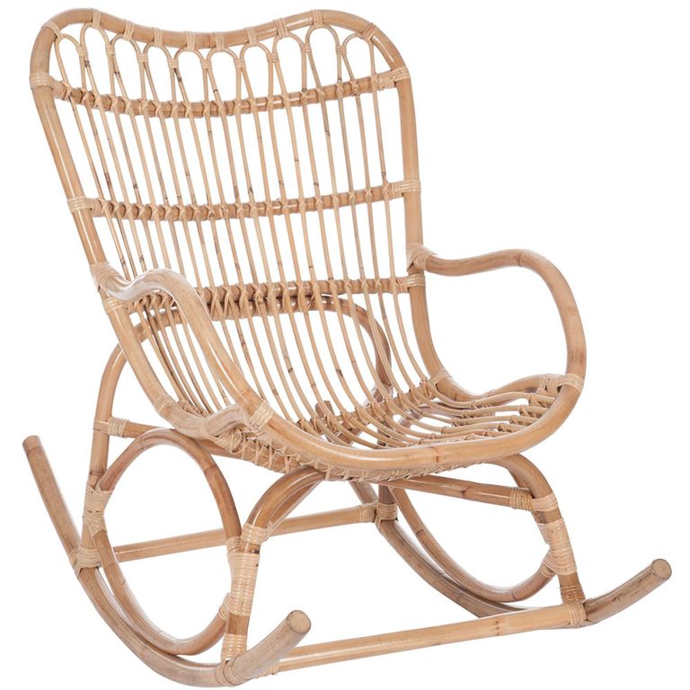 Rocking Chair - Natural - Rattan and Bamboo Wood