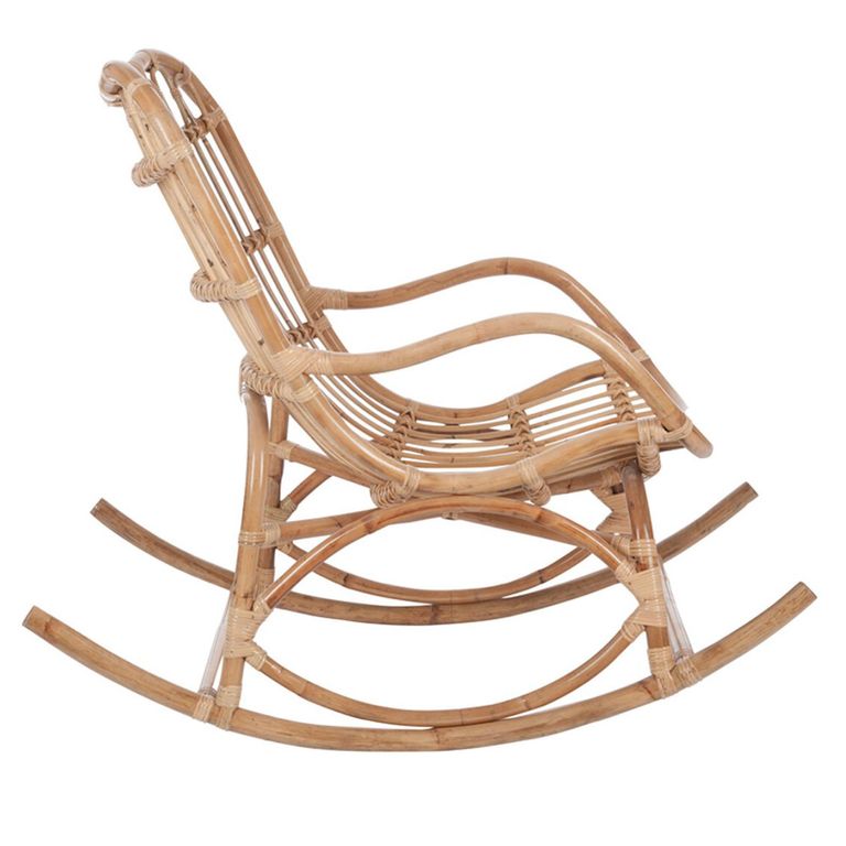 Rocking Chair - Natural - Rattan and Bamboo Wood