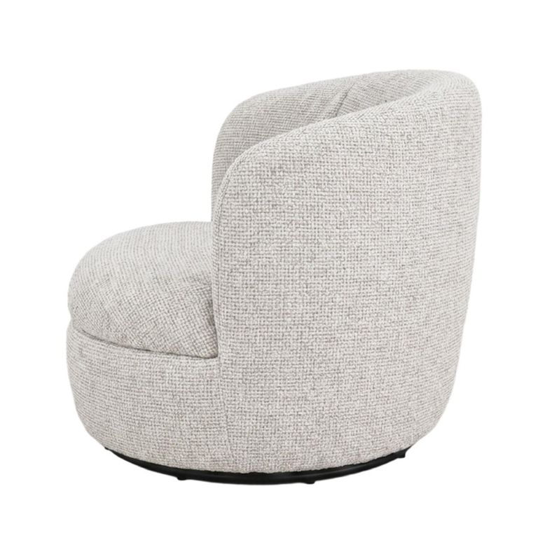 Britt Swivel Chair - Curved Back - Beige - Fabric