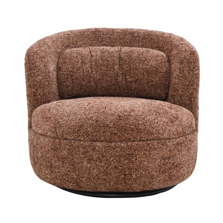Britt Swivel Chair - Curved Back - Bordeaux - Fabric