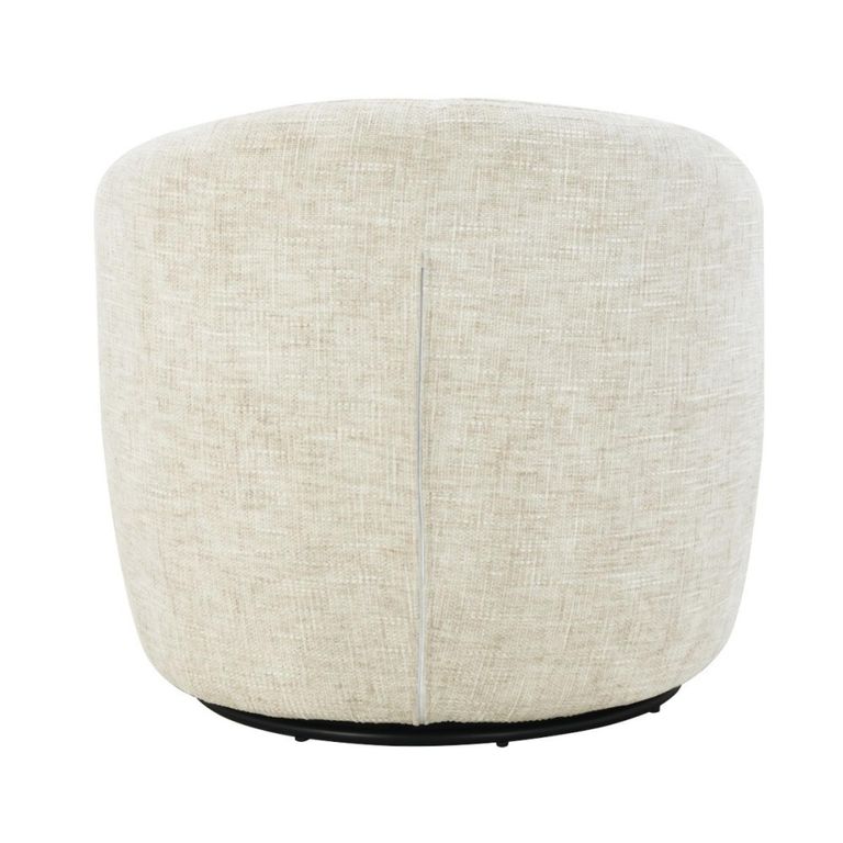 Britt Swivel Chair - Curved Back - Cream - Fabric