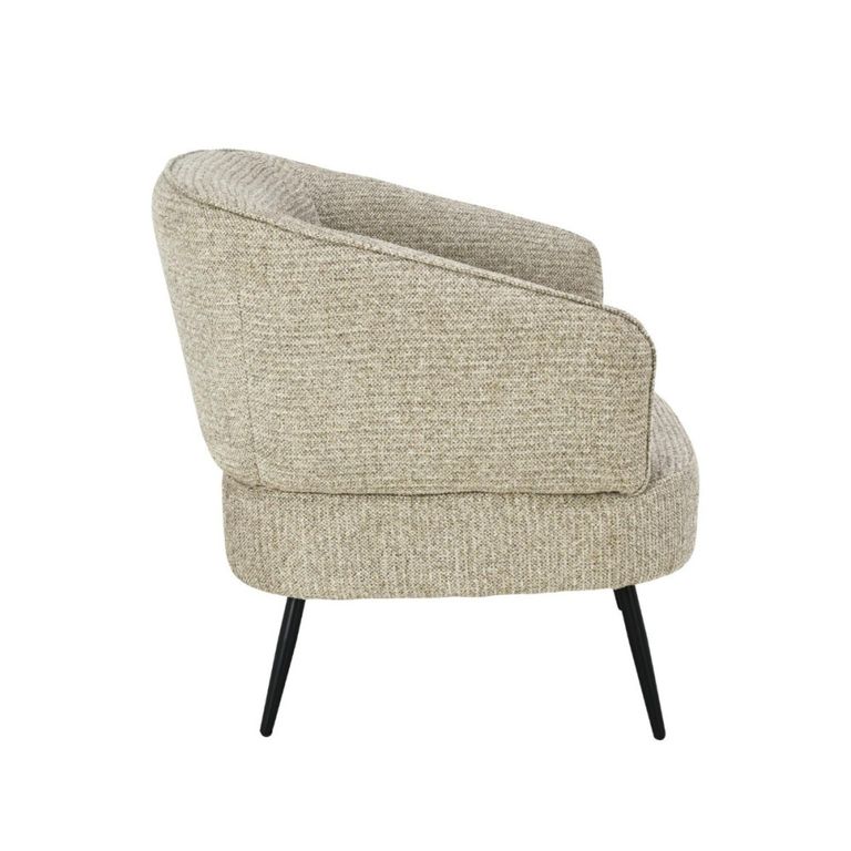 Coco Accent Chair - Curved Back - Beige - Fabric