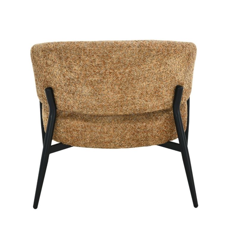 Dilan Armchair - Curved Back - Venga Cognac - Fabric and Metal