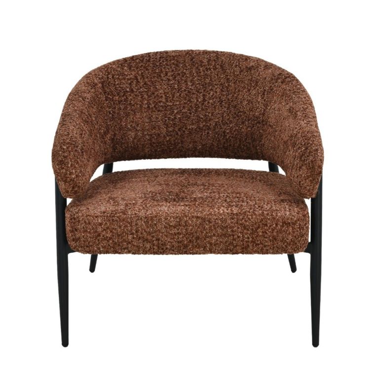 Dilan Armchair - Curved Back - Venga Hazel - Fabric and Metal