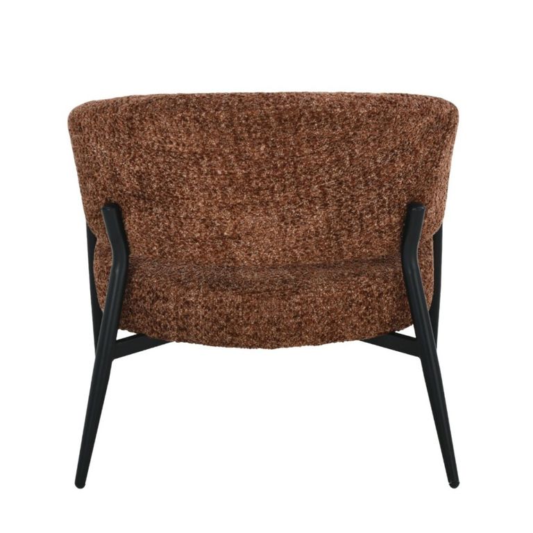 Dilan Armchair - Curved Back - Venga Hazel - Fabric and Metal