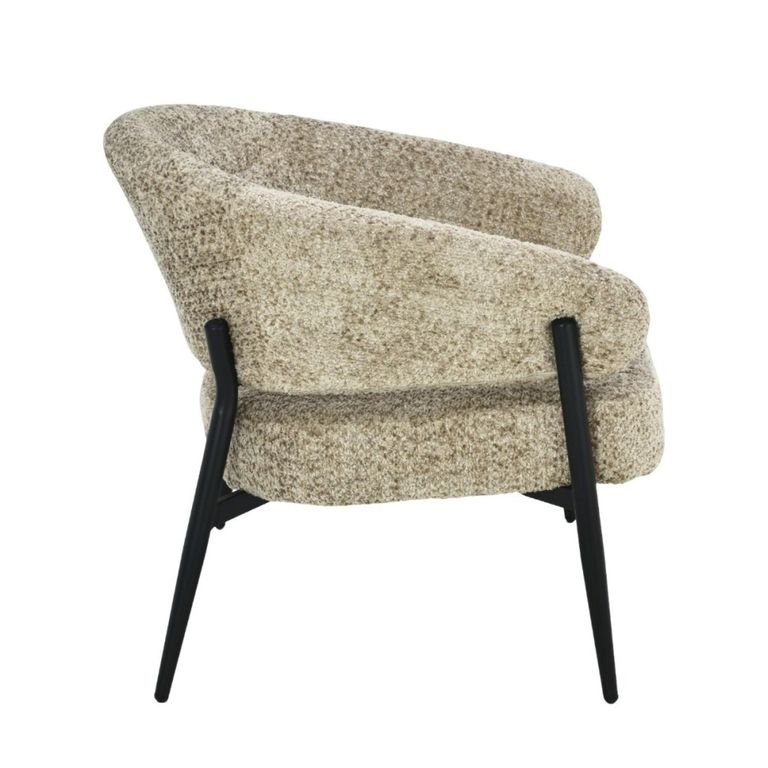 Dilan Armchair - Curved Back - Venga Liver - Fabric and Metal