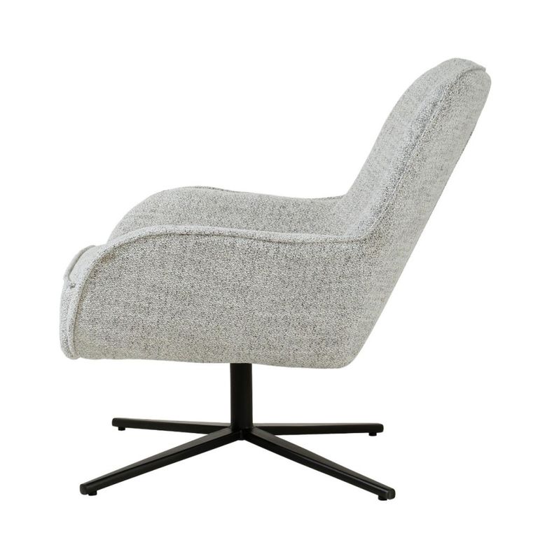 Sven Swivel Armchair - Wing Back - Bisque Oasis - Fabric and Metal