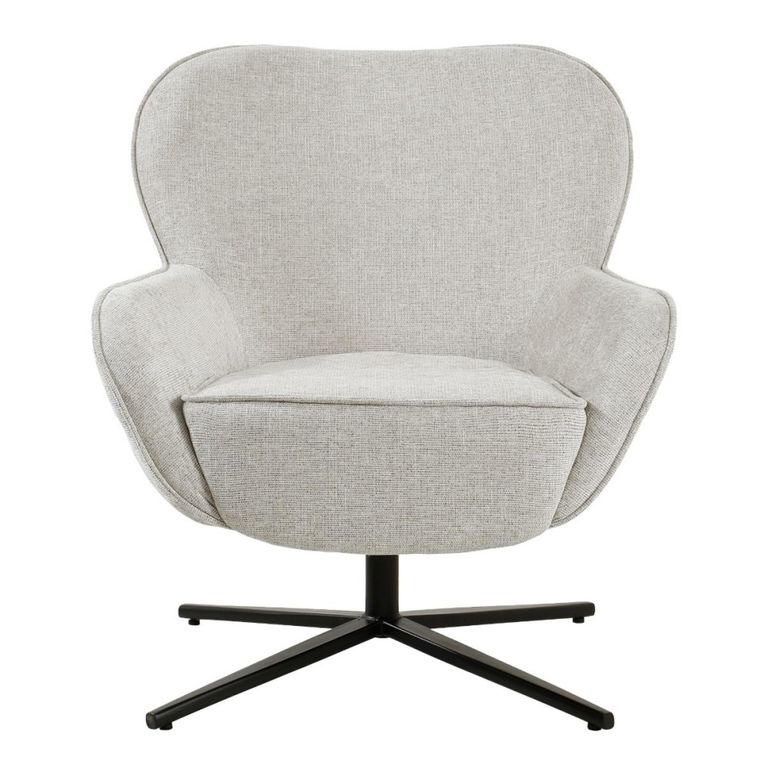 Sven Swivel Armchair - Wing Back - Toffee - Fabric and Metal