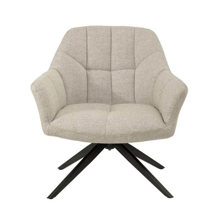 Tom Swivel Armchair - Sand - Fabric and Metal