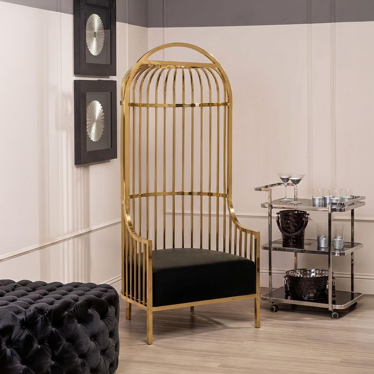 Eliza Chair - Gold Metal Frame with Dome Cage