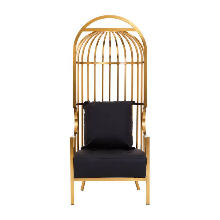 Eliza Chair - Brushed Gold Metal Frame with Dome Cage