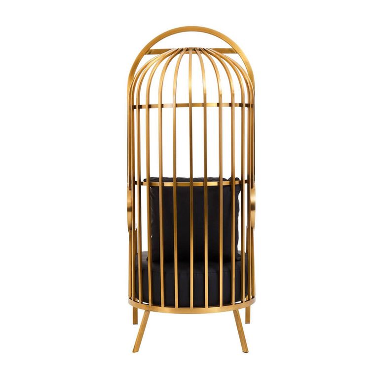 Eliza Chair - Brushed Gold Metal Frame with Dome Cage