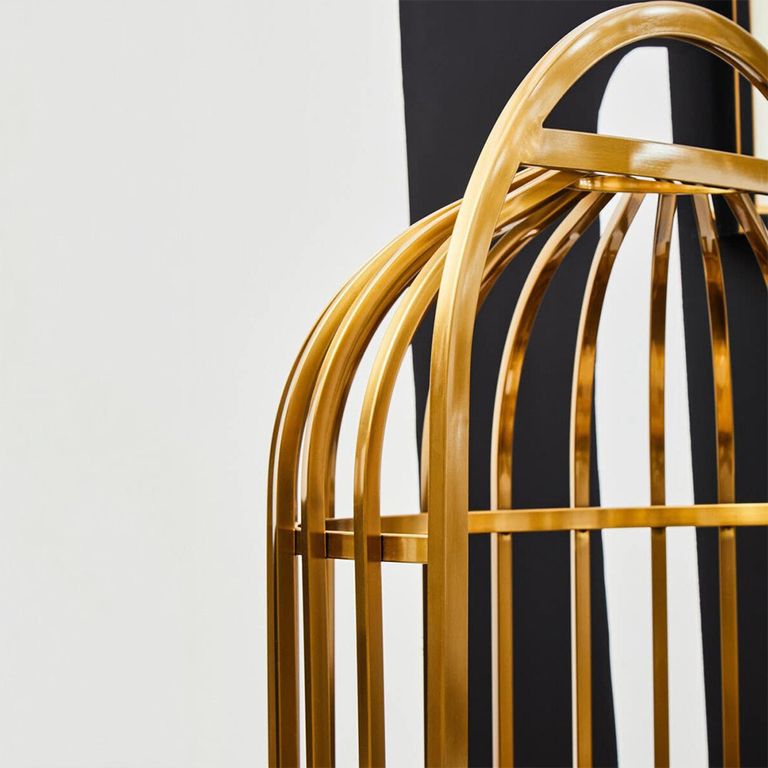 Eliza Chair - Brushed Gold Metal Frame with Dome Cage