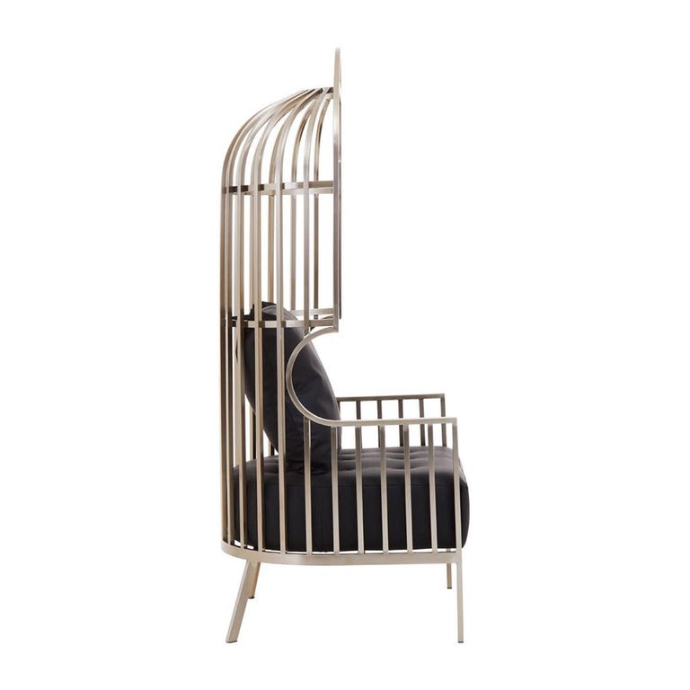 Eliza Chair - Brushed Silver Metal Frame with Dome Cage